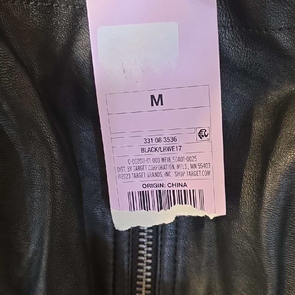 Wild Fable Black Faux Leather Zip-Up - Picture 3 of 5